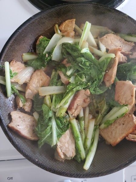 Pork and Bekana Stir fry.