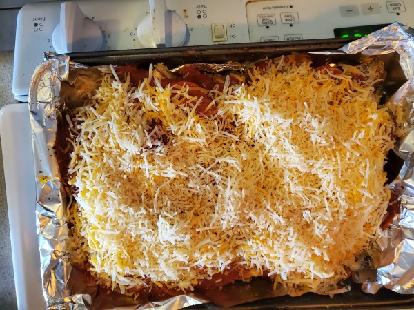 Topped it with Mexican blend cheese and some shredded Parmesan