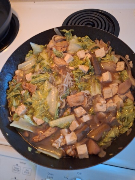 Pork tofu with Tokyo Bekana